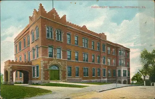 Postcard Pittsburgh Passavant Hospital 1908