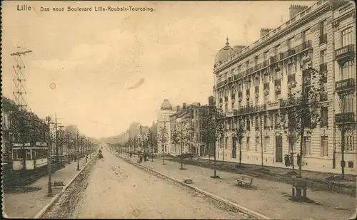 CPA Lille Boulevard Lille-Roubaix-Tourcoing. 1917  gel. div. Feldpoststempel