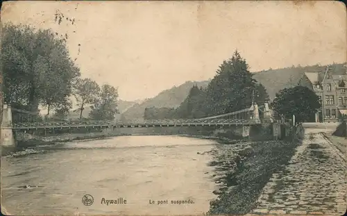 Postkaart Aywaille Aiwêye Le Pont suspendu 1916