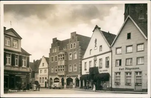 Ansichtskarte Rheine Markt, Apotheke, Rats-Schänke 1941