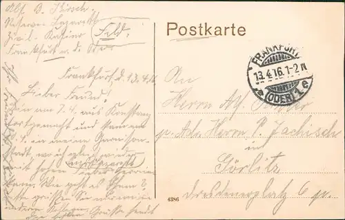 Ansichtskarte Frankfurt (Oder) Kleistturm - Höhe 1916  gel. Felpost WK1