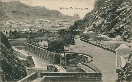 Postcard Aden عدن Water Tanks Stadt 1913