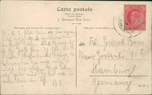 Postcard Aden عدن Water Tanks Stadt 1913