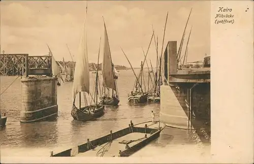Postcard Kairo القاهرة Nilbrücke 1912