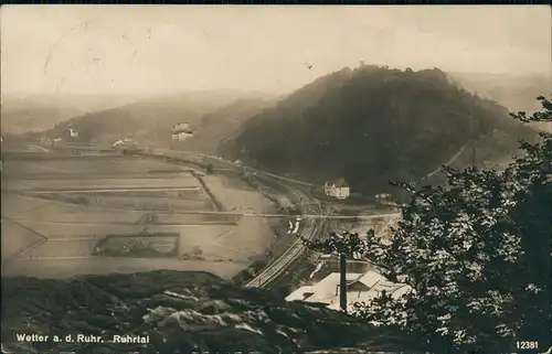 Ansichtskarte Wetter (Ruhr) Blick ins Ruhrtal - Fotokarte 1929