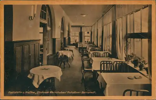 Ansichtskarte Bornstedt-Potsdam Gaststätte u. Kaffee, Elsässer - Innen 1932