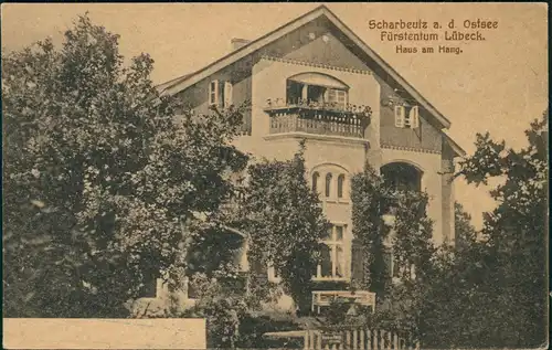 Ansichtskarte Scharbeutz Haus am Hang. 1922