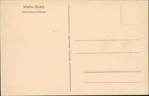 Ansichtskarte Wetter (Ruhr) Alte Fachwerkhäuser, Geschäft 1929