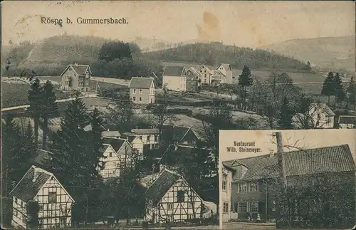 Rospe-Gummersbach Stadt, Fachwerkhäuser, Restaurant Steinmeyer 1912