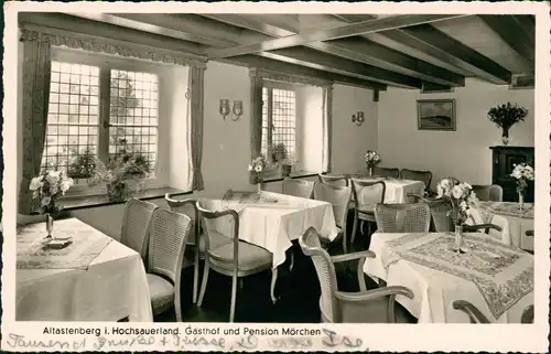 Altastenberg-Winterberg Gasthof  Pension Mörchen, Gastraum Innen Gaststube 1950