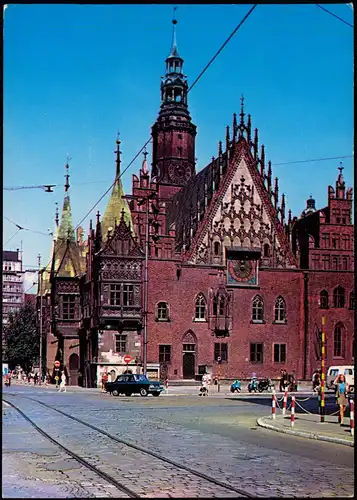 Postcard Breslau Wrocław Ratusz Rathaus Town Hall 1970