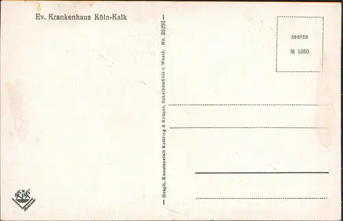 Ansichtskarte Kalk-Köln Ev. Krankenhaus 1932