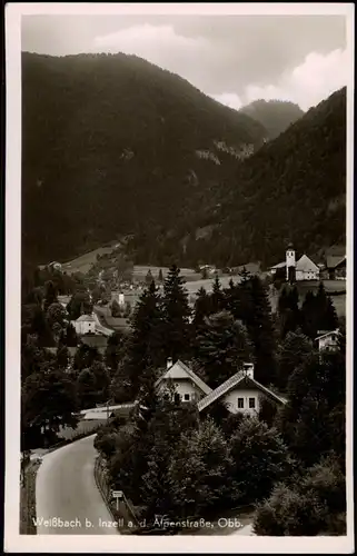 Weißbach a.d.Alpenstraße-Schneizlreuth Straßenpartie - Fotokarte 1930