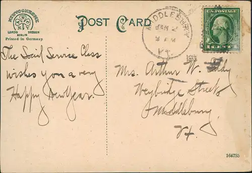 Postcard Middlebury Vermont Verwaltungsgebäude 1912