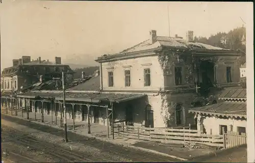 Predeal Predeal Bahnhof im 1. WK Militaria b Brasov Rumänien 1918 Privatfoto