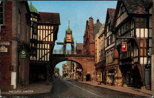 Postcard Chester Eastgate 1967