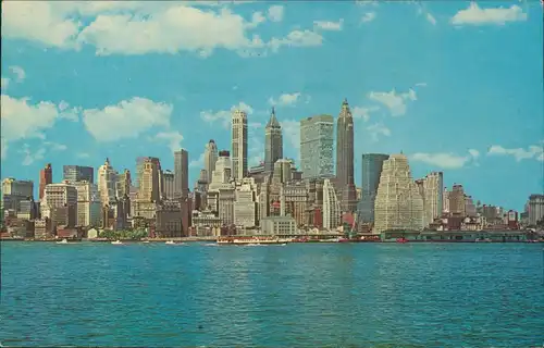 Postcard Manhattan-New York City Lower Skyline 1965  gel. UN Sonderstempel