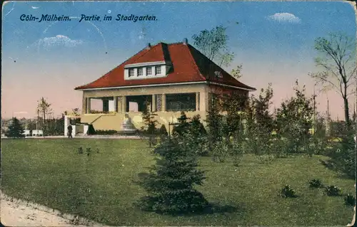 Ansichtskarte Mülheim-Köln Pavillon im Stadtgarten 1918