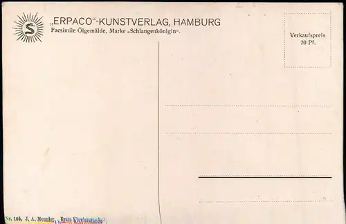 Künstlerkarte Gemälde; J. A. Meunier, Erste Klavierstunde 1920