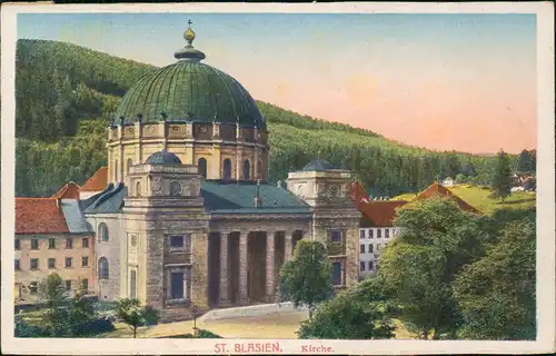 Ansichtskarte St. Blasien Partie an der Kirche St. Blasius (Pfarrkirche) 1910
