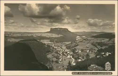 Porschdorf-Bad Schandau Lilienstein und Königstein 1927 Walter Hahn:644