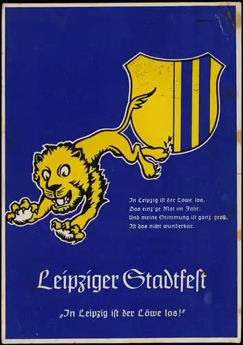 Ansichtskarte Leipzig Sonderkarte zum Leipziger Stadtfest 1939