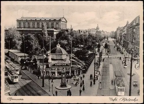 Ansichtskarte Hannover Kröpcke, Straßen Ansicht, Tram Straßenbahn 1943