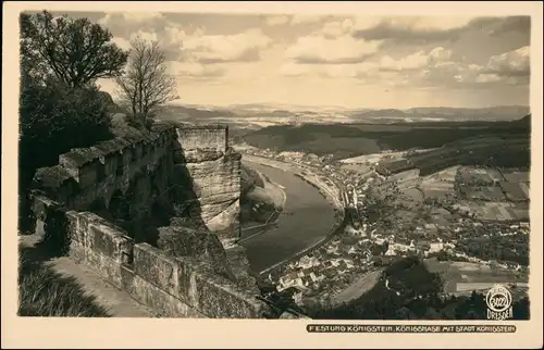 Königstein (Sächsische Schweiz) Festung mit Stadt 1930 Walter Hahn:3022
