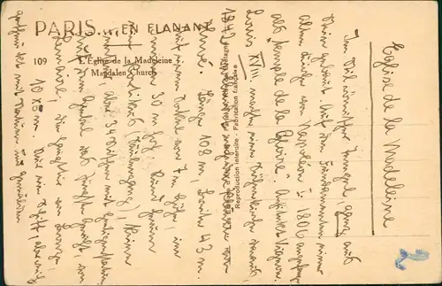 CPA Paris Église de la Madeleine 1928