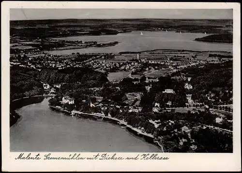 Bad Malente-Gremsmühlen-Malente Luftbild Dicksee Kellersee vom Flugzeug aus 1952