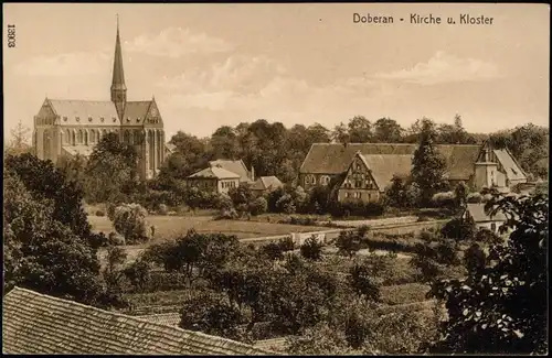 Ansichtskarte Bad Doberan Blick auf Kirche u. Kloster 1915
