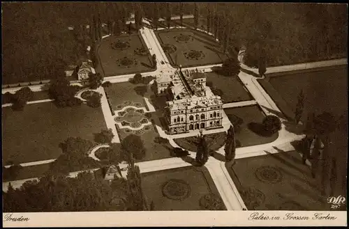 Ansichtskarte Dresden Luftbild Großer Garten Palais 1928