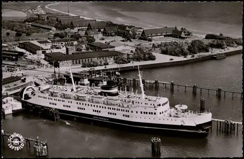Großenbrode Luftbild Schiffe Dampfer Steamer Fährschiff ,,Kong Frederik IX" 1956