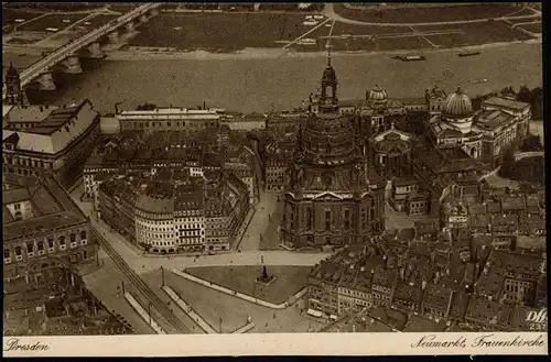 Ansichtskarte Dresden Luftbild Frauenkirche und Neumarkt 1928