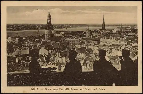 Riga Rīga Ри́га Blick vom Petri-Kirchturm auf Stadt und Düna 1918