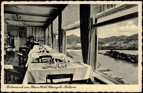 Ansichtskarte Rolandseck-Remagen Hotel Rheingold-Bellevue - Innen 1934