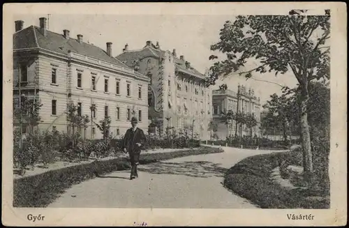 Raab Győr Vásártér - Straßenpartie 1915  gel. KuK Feldpost mit Zensurstempel