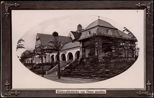 Ansichtskarte Chemnitz Küchwaldschänke 1912 Passepartout
