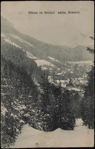 Bielatal-Rosenthal-Bielatal Blick auf Stadt und Fabriken im Winter 1918