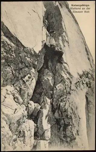 Elmau-Krün Elmauer Halt Kletterei an der Kaisergebirge Bergsteiger. 1912