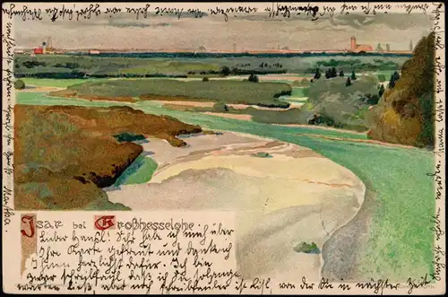 Ansichtskarte Pullach (Isartal) Grosshesselohe, Künstlerkarte 1903