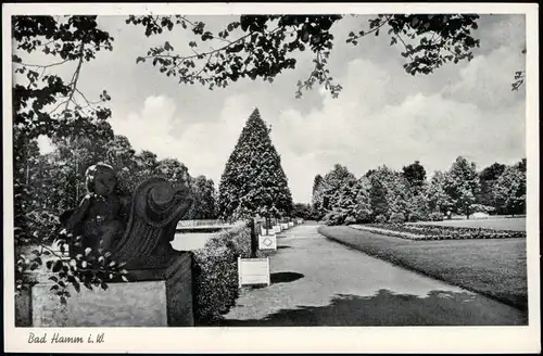 Ansichtskarte Hamm (Westfalen) Partie im Park - Statuen 1959