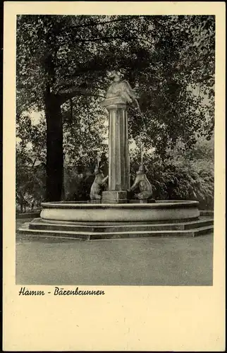 Ansichtskarte Hamm (Westfalen) Bärenbrunnen 1956