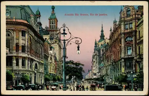 Postcard Rio de Janeiro Avenida Rio Branco 1926