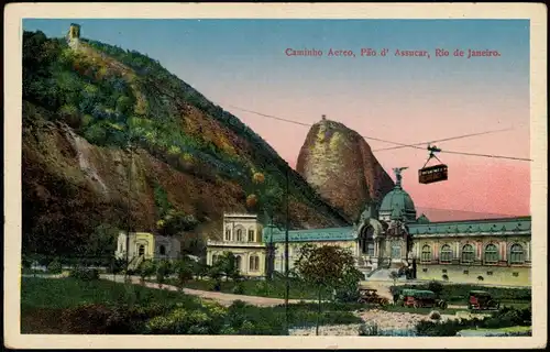 Postcard Rio de Janeiro Caminho Aereo, Pão d' Assucar 1926