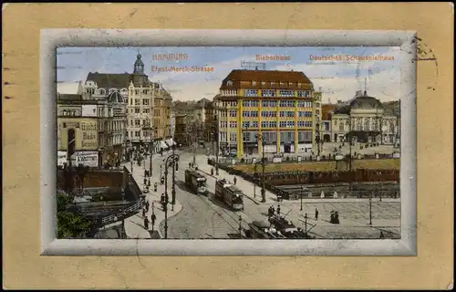 Ansichtskarte Hamburg Ernst-Merck-Strasse, Bieberhaus 1911 Passepartout