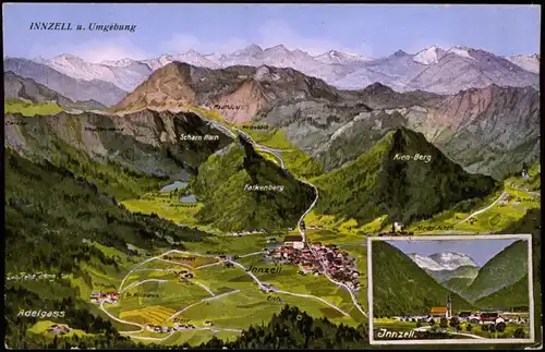 Inzell / Obb. Panorama-Ansicht mit Berg-Landschaft i.d. Relief-Ansicht 1910