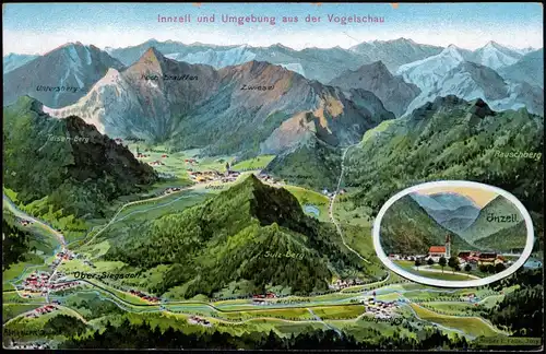 Inzell / Obb. Umland-Ansicht, Relief-Ansicht, Orte aus der Vogelschau 1910