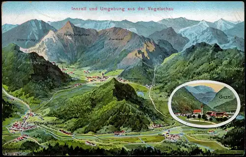 Ansichtskarte Inzell / Obb. Umgebung aus der Vogelschau Umland-Ansicht 1910