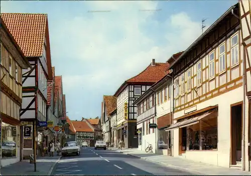Hardegsen Lange Straße, Hotel Geschäfte Autos Fachwerkhäuser 1973